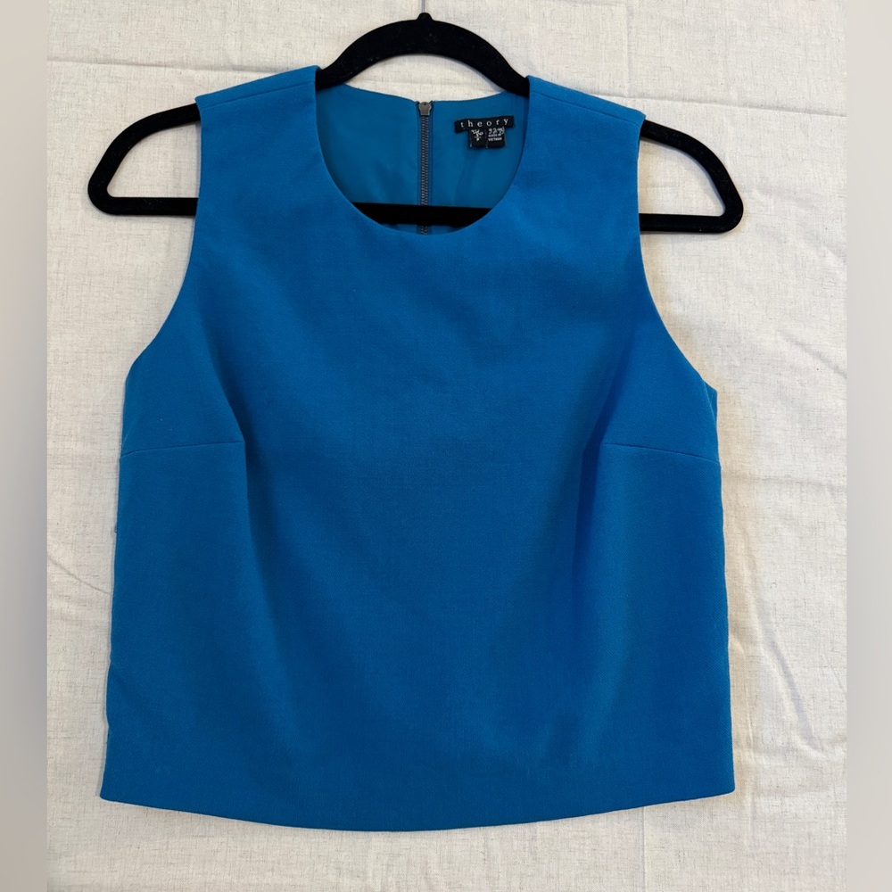 Theory Vibrant Blue Sleeveless Blouse
